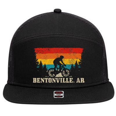 Bentonville Arkansas Vintage Mountain Bike Cycling 7 Panel Mesh Trucker Snapback Hat