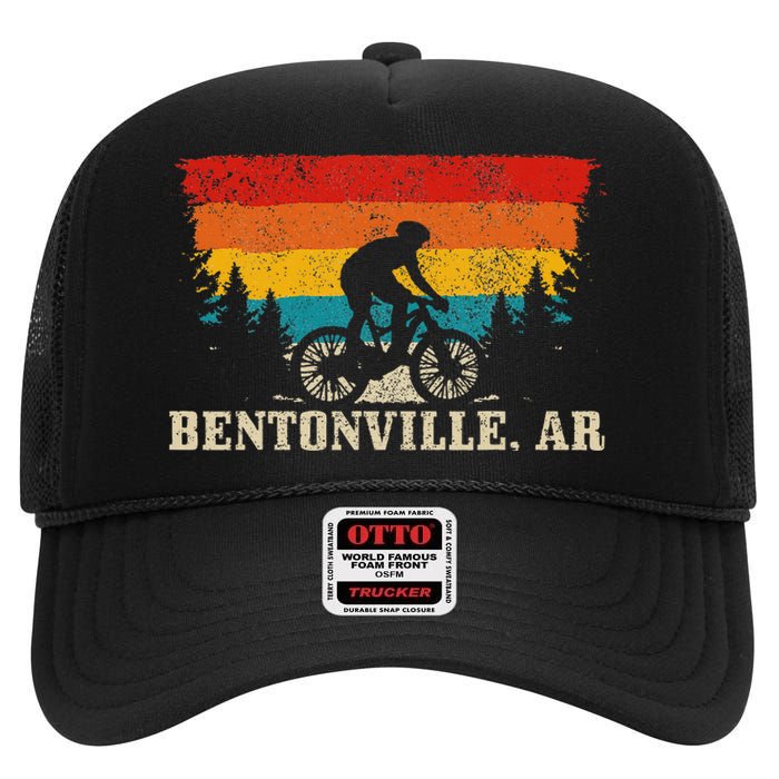 Bentonville Arkansas Vintage Mountain Bike Cycling High Crown Mesh Back Trucker Hat