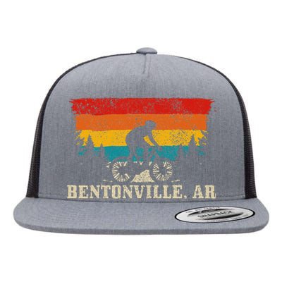 Bentonville Arkansas Vintage Mountain Bike Cycling Flat Bill Trucker Hat