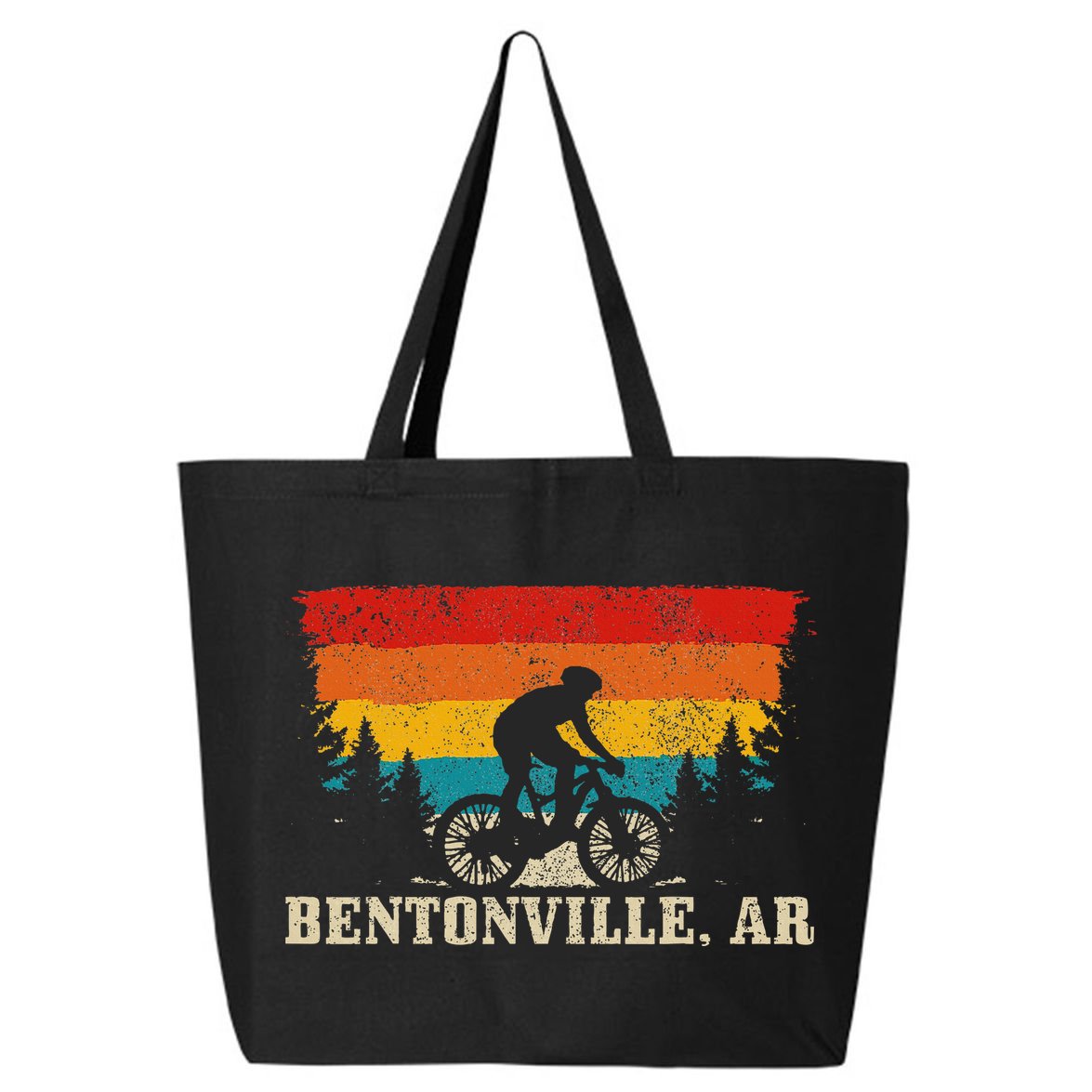 Bentonville Arkansas Vintage Mountain Bike Cycling 25L Jumbo Tote