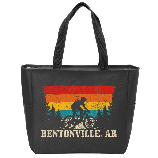 Bentonville Arkansas Vintage Mountain Bike Cycling Zip Tote Bag
