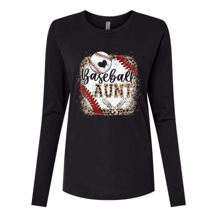 Baseball Auntie Vintage Leopard Baseball Pride Womens Cotton Relaxed Long Sleeve T-Shirt