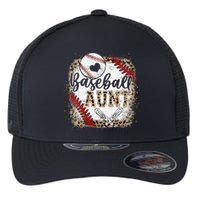 Baseball Auntie Vintage Leopard Baseball Pride Flexfit Unipanel Trucker Cap