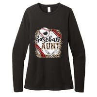 Baseball Auntie Vintage Leopard Baseball Pride Womens CVC Long Sleeve Shirt