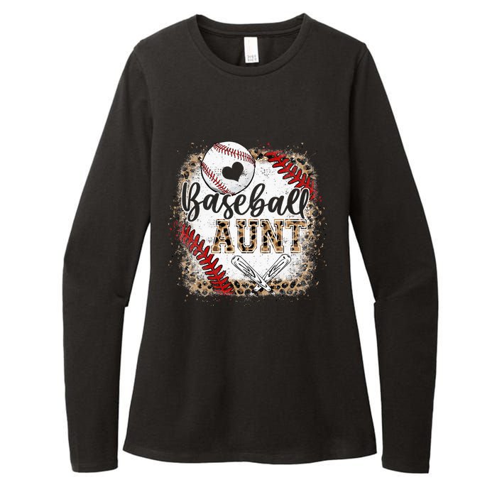 Baseball Auntie Vintage Leopard Baseball Pride Womens CVC Long Sleeve Shirt