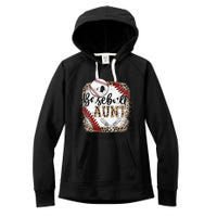 Baseball Auntie Vintage Leopard Baseball Pride Women's Fleece Hoodie