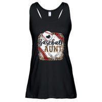 Baseball Auntie Vintage Leopard Baseball Pride Ladies Essential Flowy Tank