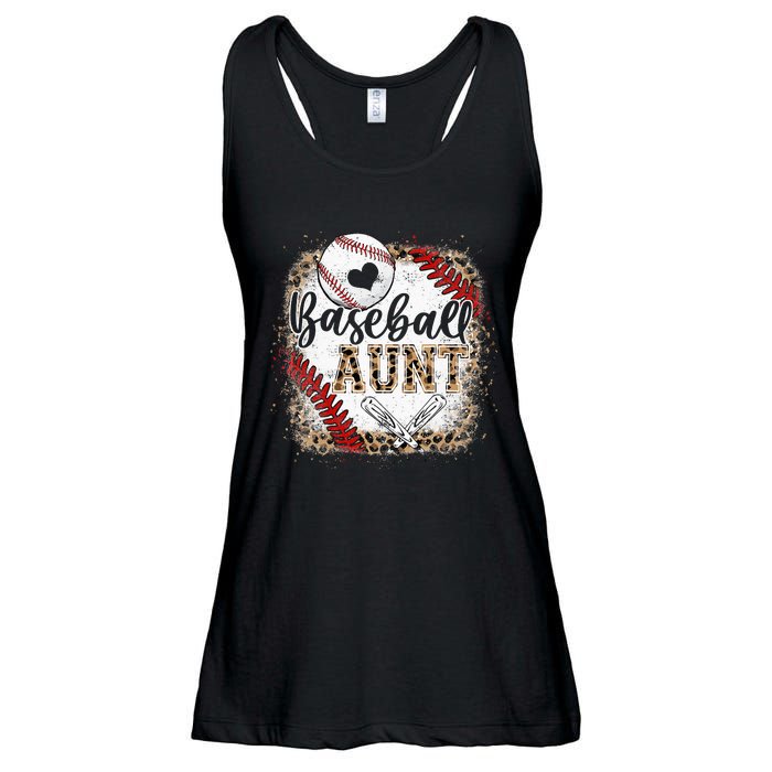 Baseball Auntie Vintage Leopard Baseball Pride Ladies Essential Flowy Tank