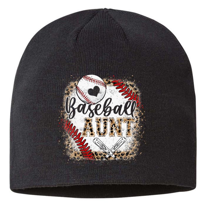 Baseball Auntie Vintage Leopard Baseball Pride Sustainable Beanie