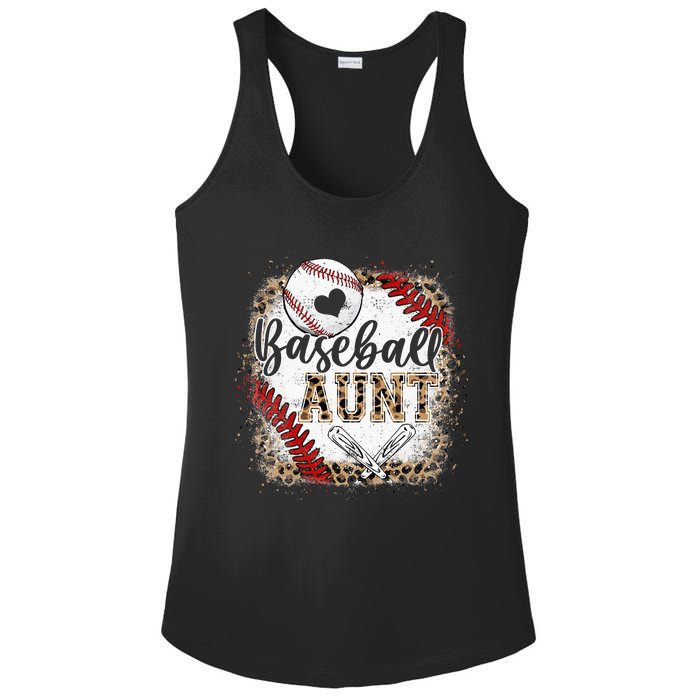 Baseball Auntie Vintage Leopard Baseball Pride Ladies PosiCharge Competitor Racerback Tank