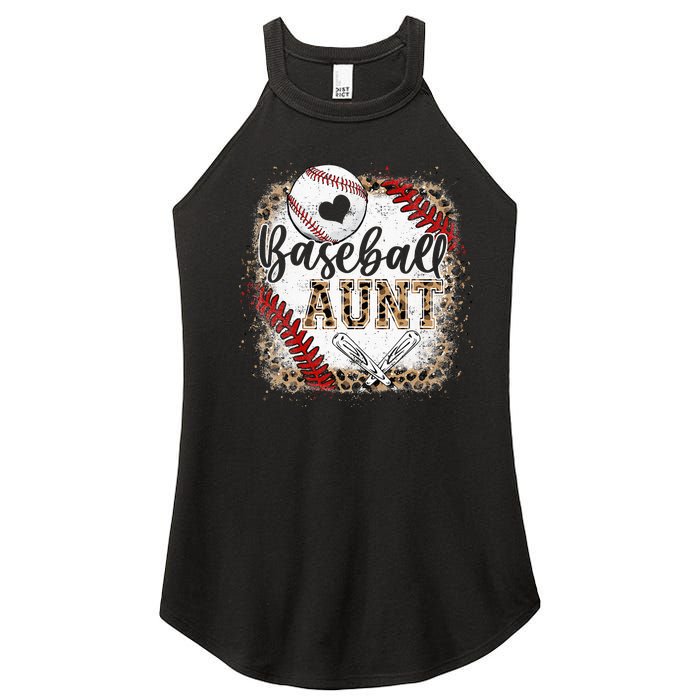 Baseball Auntie Vintage Leopard Baseball Pride Women's Perfect Tri Rocker Tank