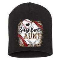 Baseball Auntie Vintage Leopard Baseball Pride Short Acrylic Beanie