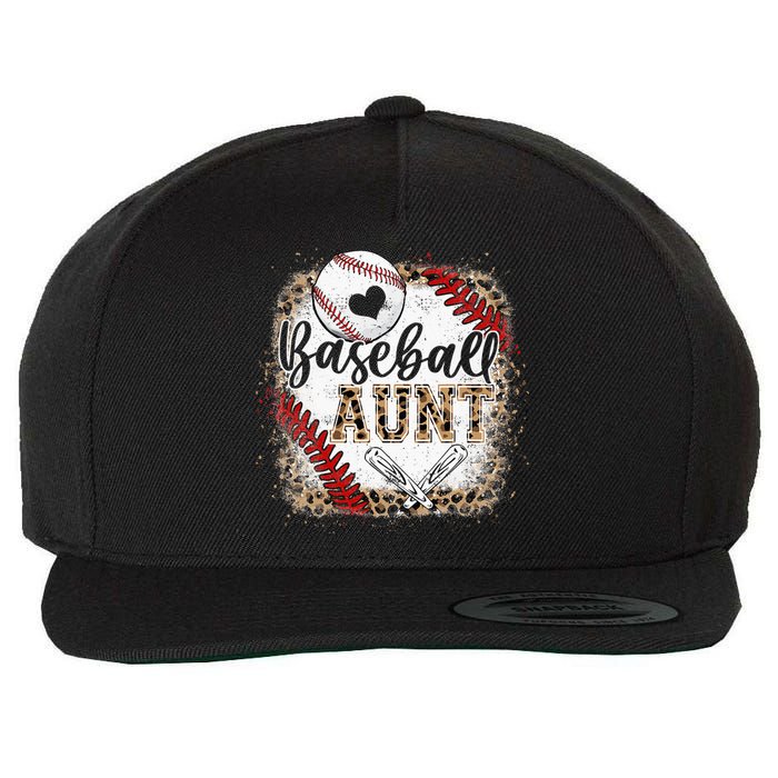 Baseball Auntie Vintage Leopard Baseball Pride Wool Snapback Cap