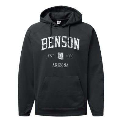 Benson Az Vintage Athletic Sports Js01 Performance Fleece Hoodie