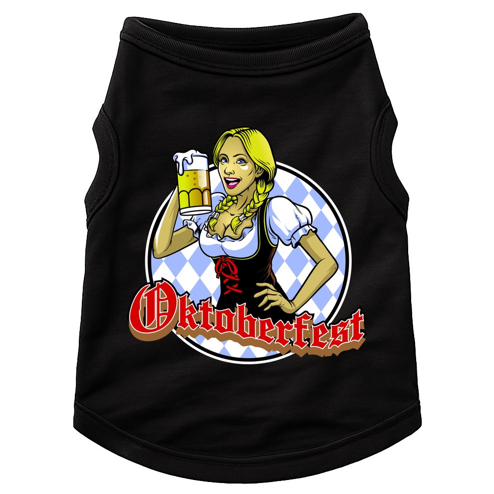 Bavarian Girl With A Glass of Beer Celebrating Oktoberfest Doggie Tank