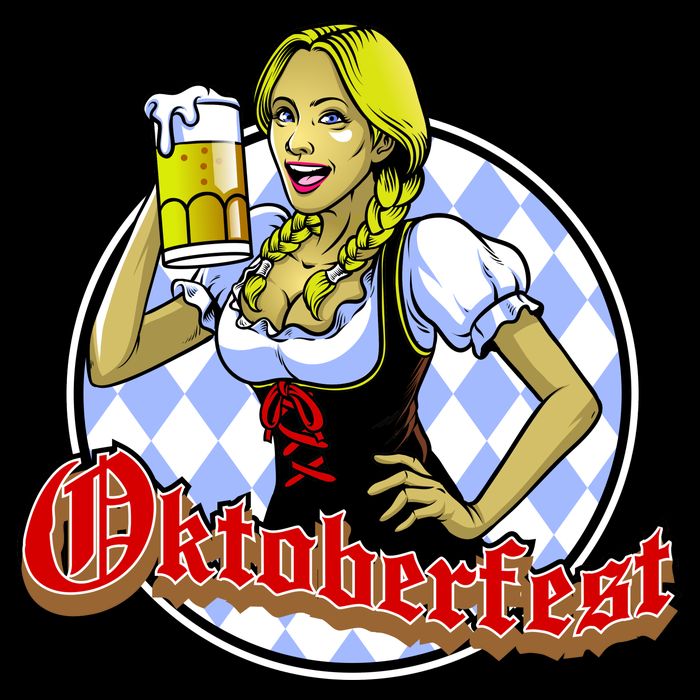 Bavarian Girl With A Glass of Beer Celebrating Oktoberfest Tall T-Shirt