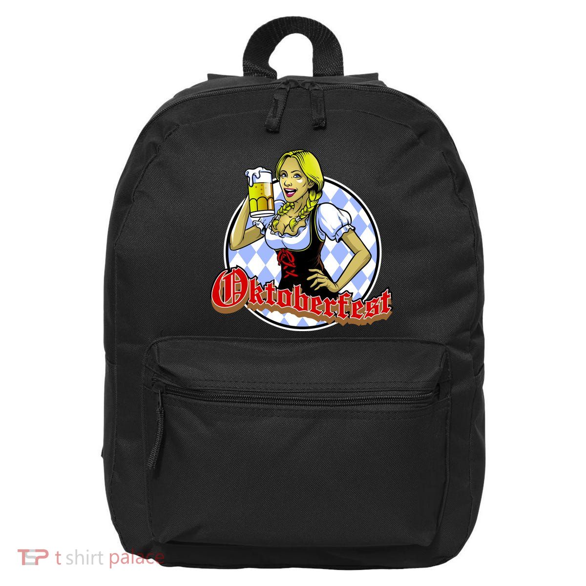 Bavarian Girl With A Glass of Beer Celebrating Oktoberfest 16 in Basic Backpack