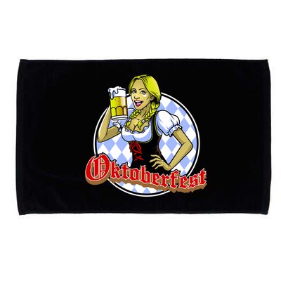 Bavarian Girl With A Glass of Beer Celebrating Oktoberfest Microfiber Hand Towel