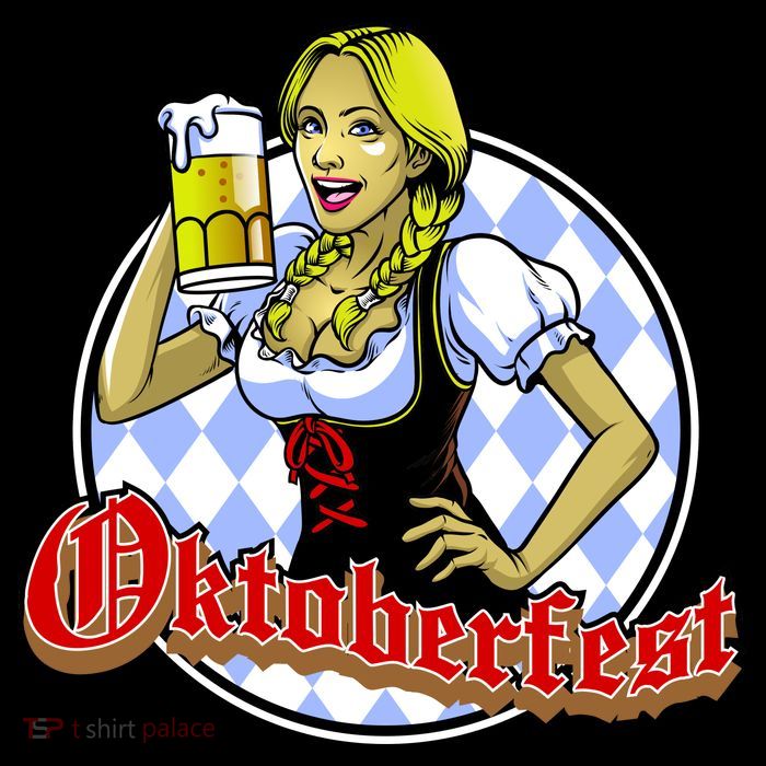 Bavarian Girl With A Glass of Beer Celebrating Oktoberfest Kids T-Shirt