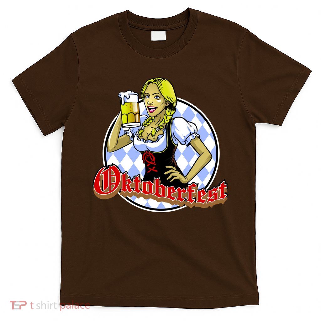 Bavarian Girl With A Glass of Beer Celebrating Oktoberfest T-Shirt