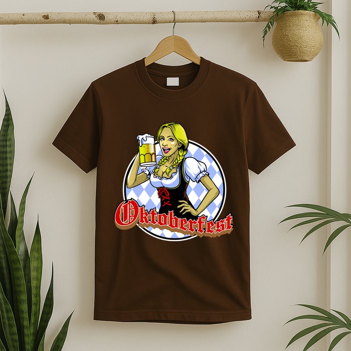 Bavarian Girl With A Glass of Beer Celebrating Oktoberfest T-Shirt