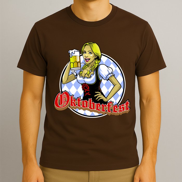 Bavarian Girl With A Glass of Beer Celebrating Oktoberfest T-Shirt