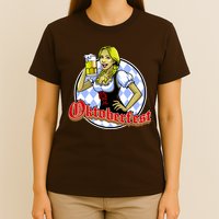 Bavarian Girl With A Glass of Beer Celebrating Oktoberfest T-Shirt