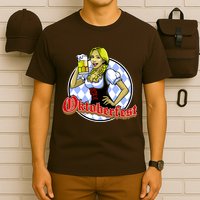 Bavarian Girl With A Glass of Beer Celebrating Oktoberfest T-Shirt