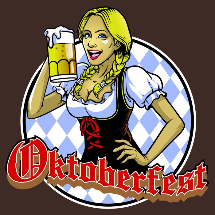 Bavarian Girl With A Glass of Beer Celebrating Oktoberfest T-Shirt