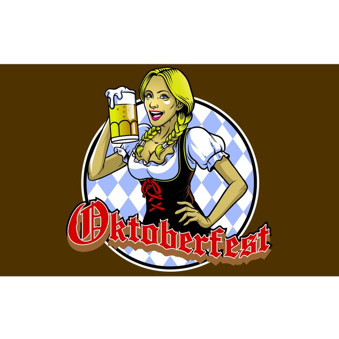 Bavarian Girl With A Glass of Beer Celebrating Oktoberfest Bumper Sticker