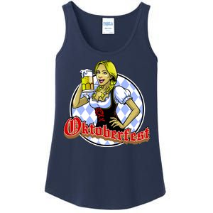 Bavarian Girl With A Glass of Beer Celebrating Oktoberfest Ladies Essential Tank