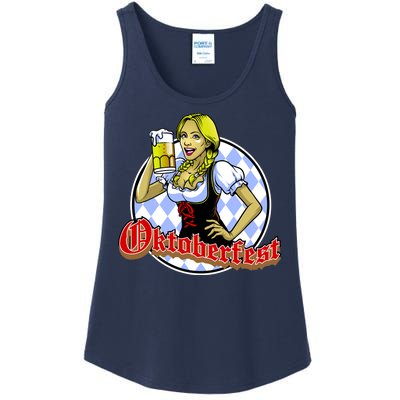 Bavarian Girl With A Glass of Beer Celebrating Oktoberfest Ladies Essential Tank