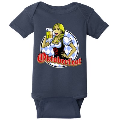 Bavarian Girl With A Glass of Beer Celebrating Oktoberfest Baby Bodysuit