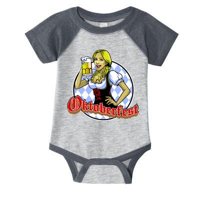 Bavarian Girl With A Glass of Beer Celebrating Oktoberfest Infant Baby Jersey Bodysuit