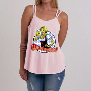 Bavarian Girl With A Glass of Beer Celebrating Oktoberfest Women's Strappy Tank