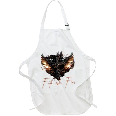 Biker Angel Wings Christian Cross Faith Over Fear On Back Apron