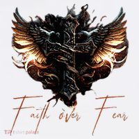 Biker Angel Wings Christian Cross Faith Over Fear On Back Tall T-Shirt