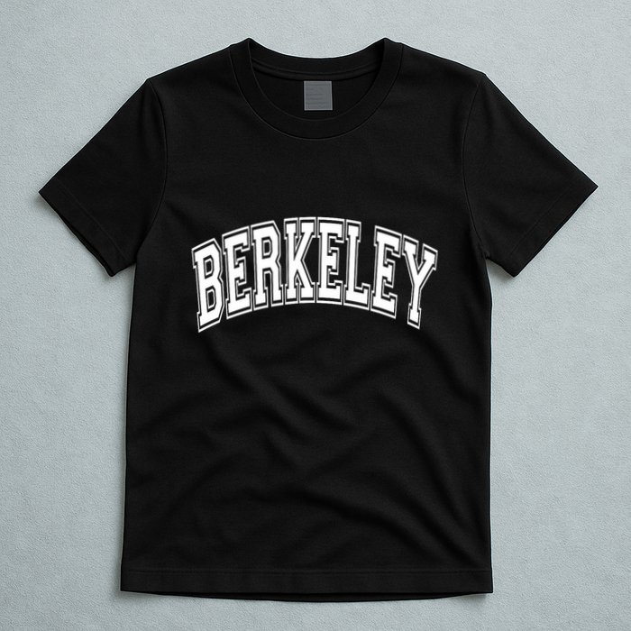 Berkeley Arched White Text T-Shirt