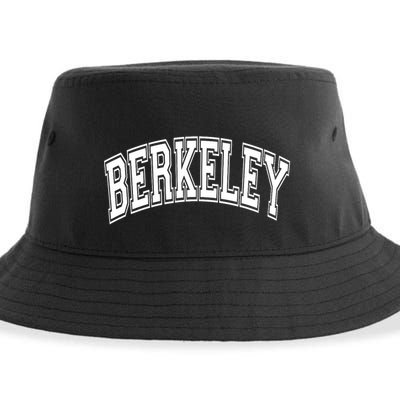 Berkeley Arched White Text Sustainable Bucket Hat