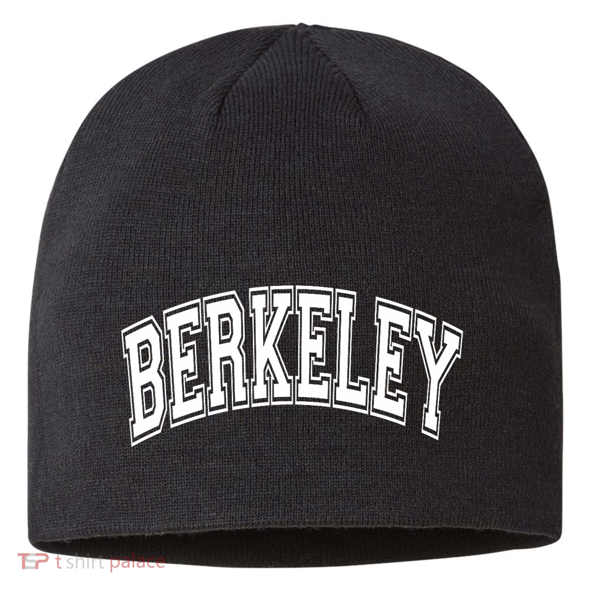 Berkeley Arched White Text Sustainable Beanie