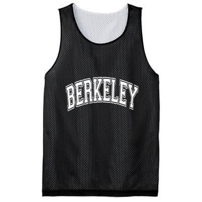 Berkeley Arched White Text Mesh Reversible Basketball Jersey Tank