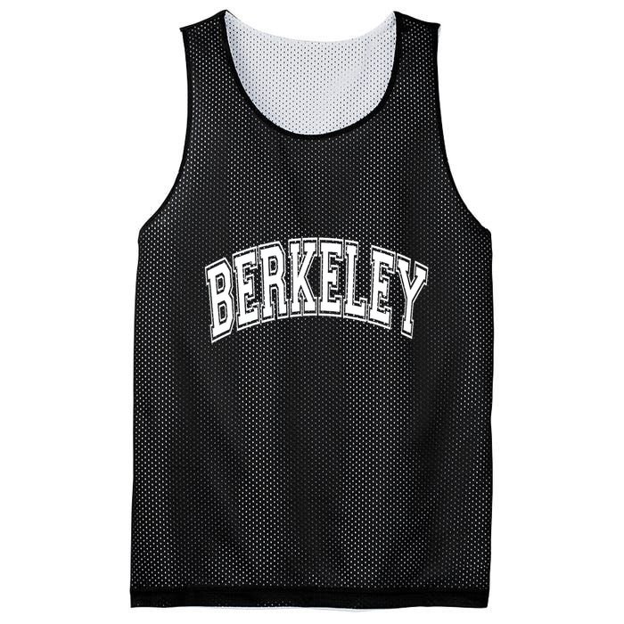 Berkeley Arched White Text Mesh Reversible Basketball Jersey Tank