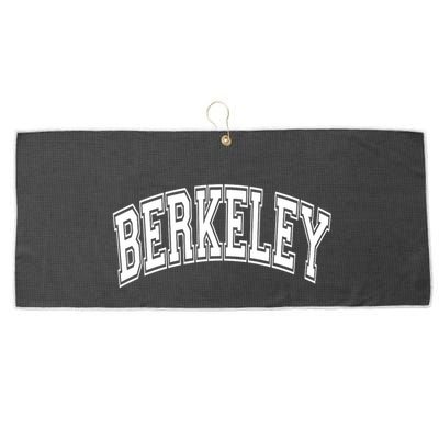 Berkeley Arched White Text Large Microfiber Waffle Golf Towel