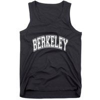 Berkeley Arched White Text Tank Top