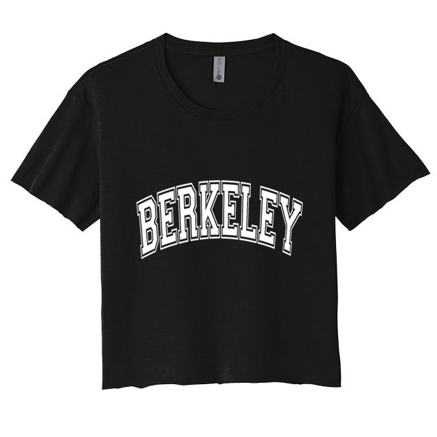 Berkeley Arched White Text Crop Top