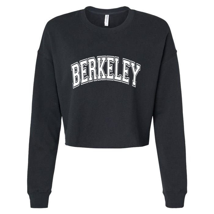 Berkeley Arched White Text Cropped Pullover Crew