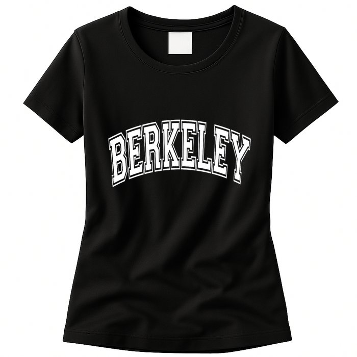 Berkeley Arched White Text Womens T-Shirt