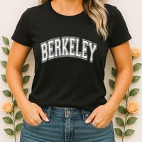 Berkeley Arched White Text Womens T-Shirt
