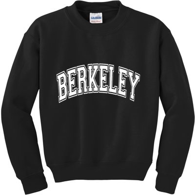 Berkeley Arched White Text Kids Sweatshirt