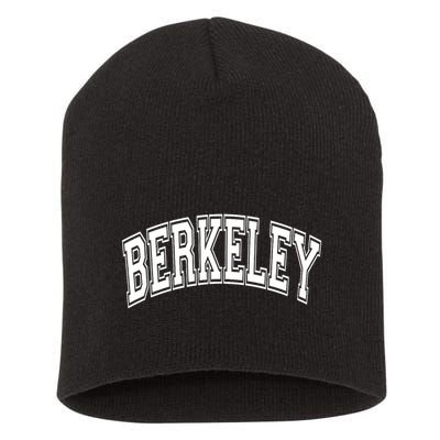 Berkeley Arched White Text Short Acrylic Beanie